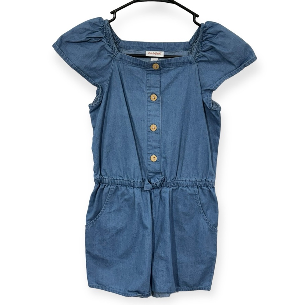 Cat&Jack Girls Jean Romper Size 7-8
